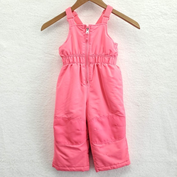 Healthtex Girls Snow Bib Ski 2T Pink  Zip Up Adjustable - Picture 1 of 7